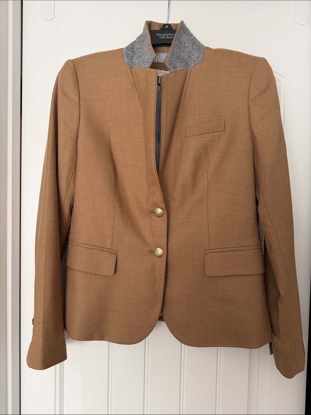 J. Crew Factory Camel Tailored Two-Button Blazer - Picture 3 of 7
